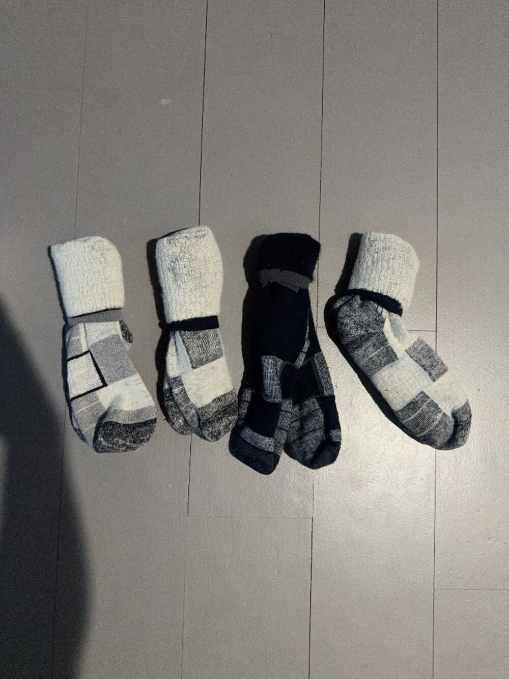 Cozy Wool Blend Patchwork Cabin Socks Lot of 4 Pairs